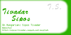 tivadar sipos business card